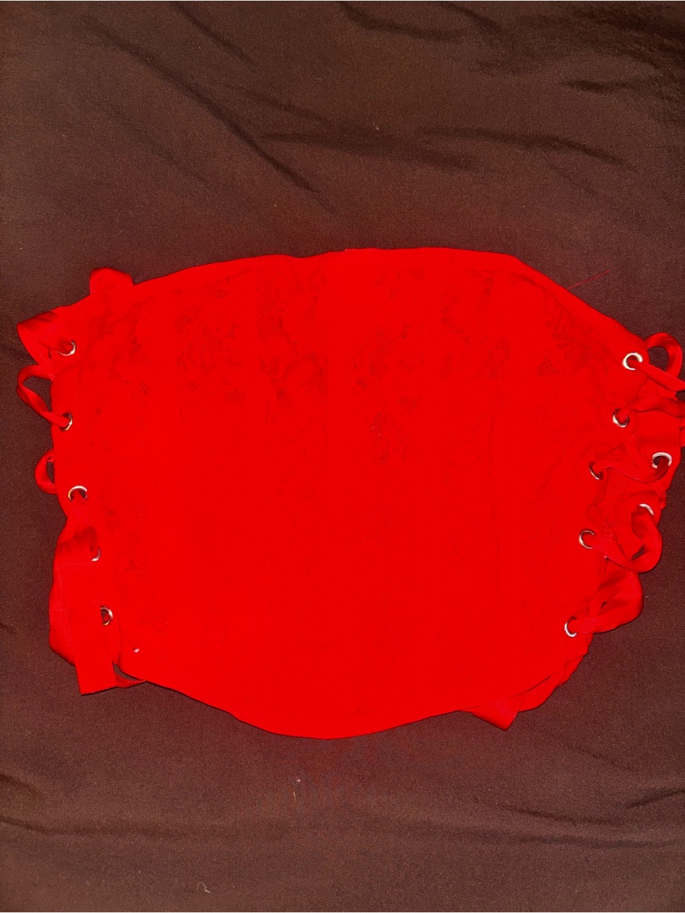 Forever 21 Red Lace-Up Bandeau Bralette